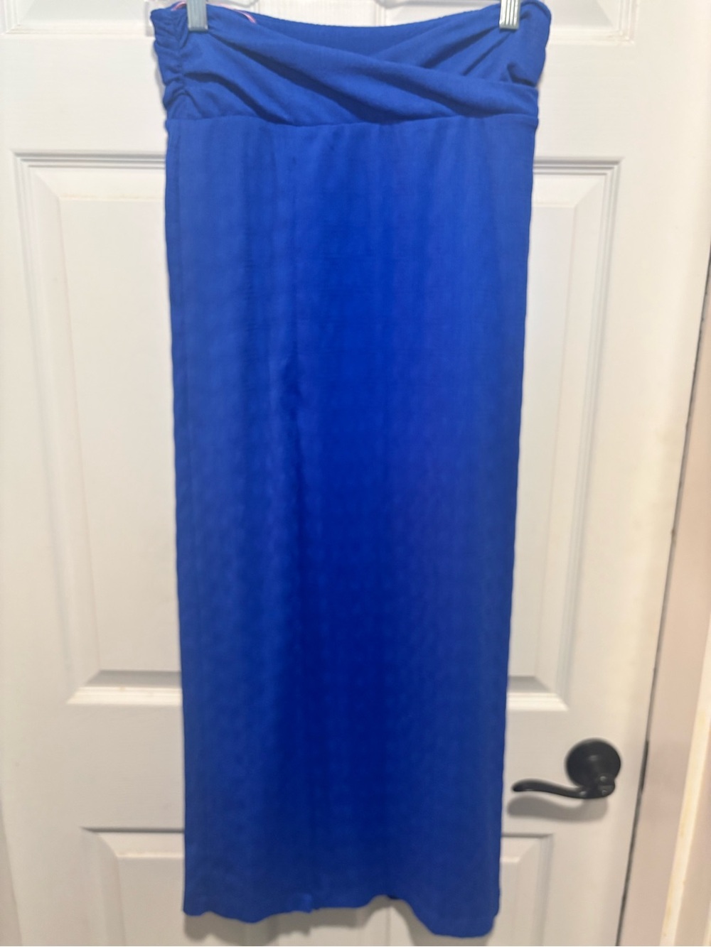 Free People Royal Blue Fold-Over Waist Maxi Skirt